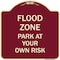 Signmission Designer Series Sign-Flood Zone, Burgundy Heavy-Gauge Aluminum Sign, 18" x 18", BU-1818-23951 A-DES-BU-1818-23951 - alternate 1